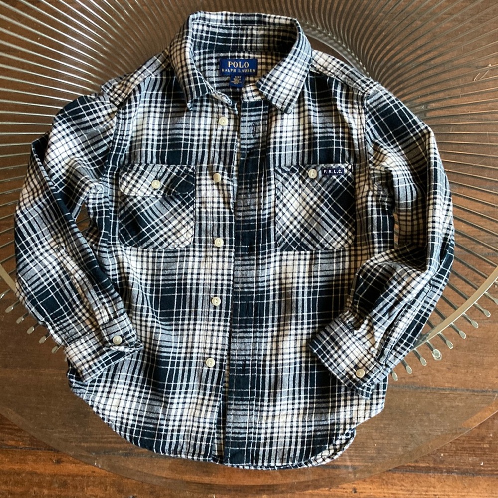 Polo Ralph Lauren plaid cotton flannel shirt size 4 4T
